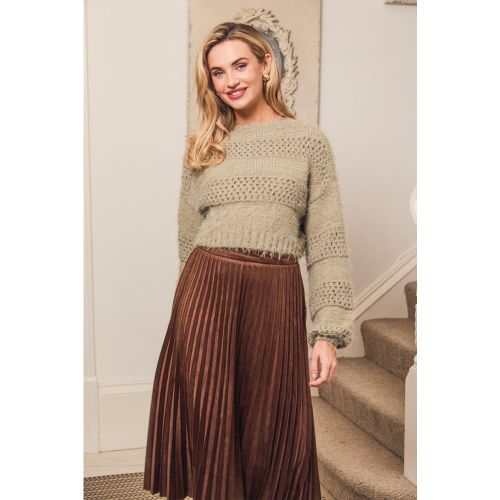Pull en tricot découpé flou camel - CUPSHE - Modalova