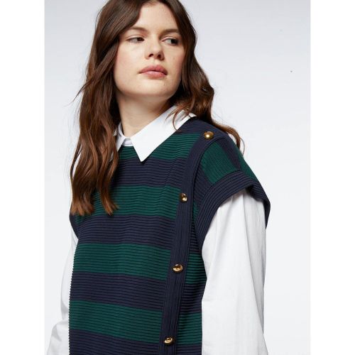 Sweat-shirt rayé avec parties de chemise - FIORELLA RUBINO - Modalova