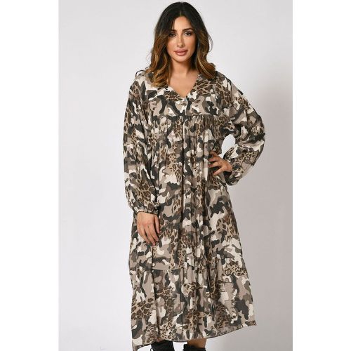 Robe longue imprimée camouflage - DOUCEL - Modalova
