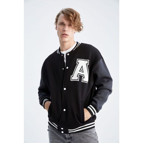 Gilet col rond manches longues motif devant - DEFACTO - Modalova