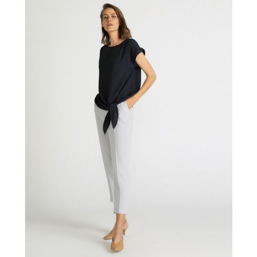 Blouse à manches courtes et noeud devant - WOMAN EL CORTE INGLES - Modalova