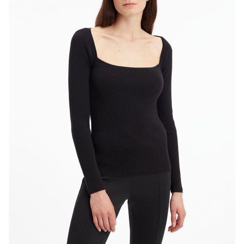 Pull col carré en fine maille - Calvin Klein - Modalova