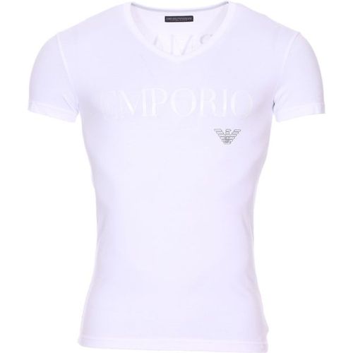 Tee-shirt coton col V - Emporio Armani - Modalova