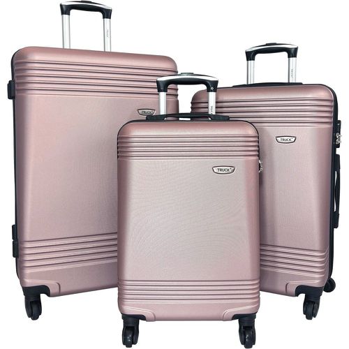 Lot 3 valises rigides dont 1 valise cabine abs - BLEU CERISE - Modalova