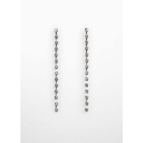 Boucles d'oreilles fil cristaux - Mango - Modalova