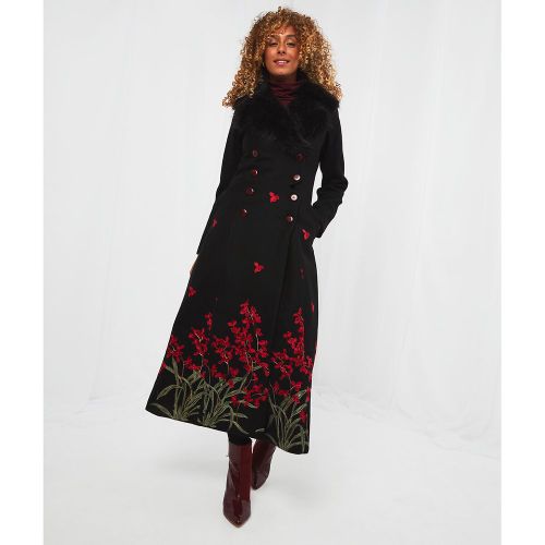 Manteau long brodé, coupe cintrée - Joe Browns - Modalova