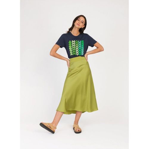 Jupe midi en satin JANIA - AN'GE - Modalova