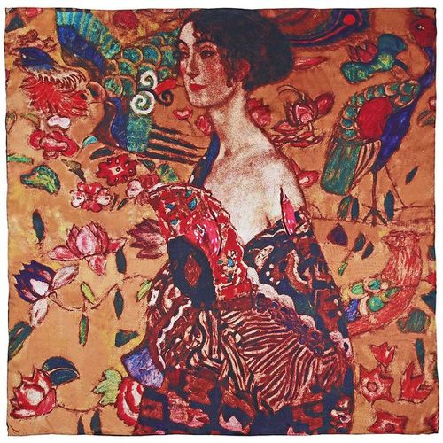 Carré de soie Gustav Klimt à l'Eventail - SILKART - Modalova