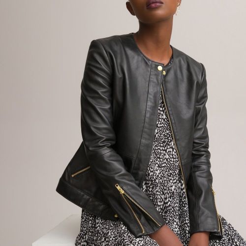 Blouson sans col en cuir - LA REDOUTE COLLECTIONS - Modalova