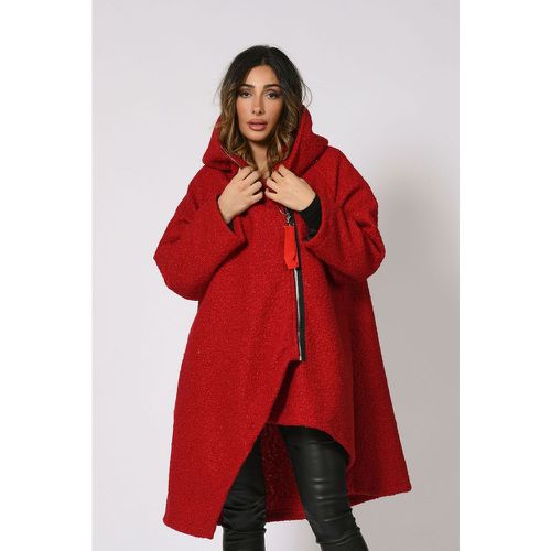 Manteau ample zippé à capuche laine bouillie - DOUCEL - Modalova