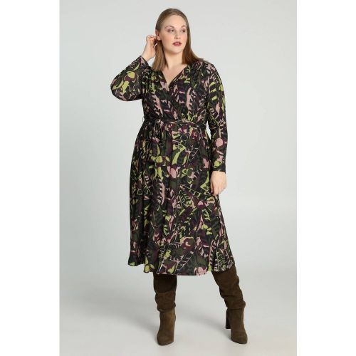 Longue robe portefeuille à motif graphique avec ceinture - PROMISS - Modalova