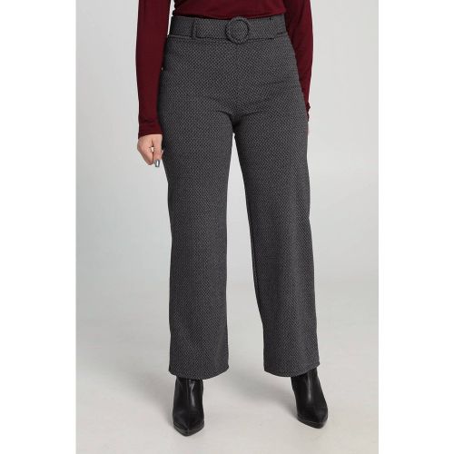 Pantalon long avec motif jacquard et ceinture - CASSIS - Modalova