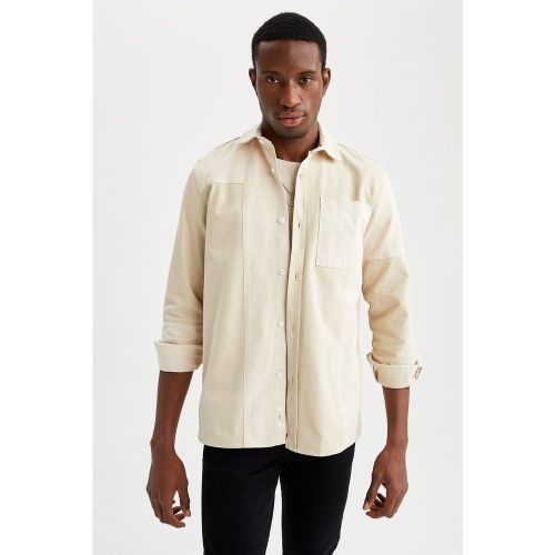 Chemise col italien manches longues - DEFACTO - Modalova