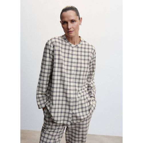Chemise pyjama coton carreaux - Mango - Modalova
