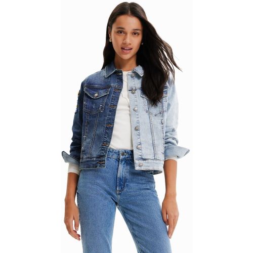 Veste jean bicolore - Desigual - Modalova
