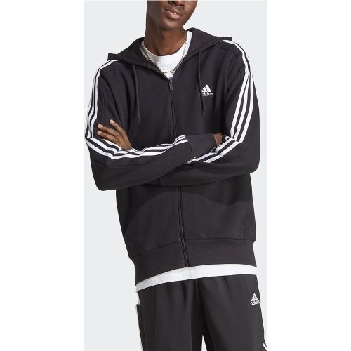 Veste à capuche zippée 3 bandes Essentials - ADIDAS SPORTSWEAR - Modalova