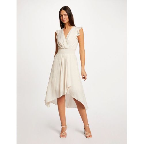 Robe midi évasée fluide drapée smockée - Morgan - Modalova