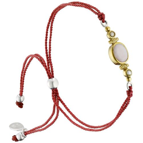 Bracelet cordon en argent 925, dorure or, Opale, Perle fine, 1.70g - Canyon - Modalova