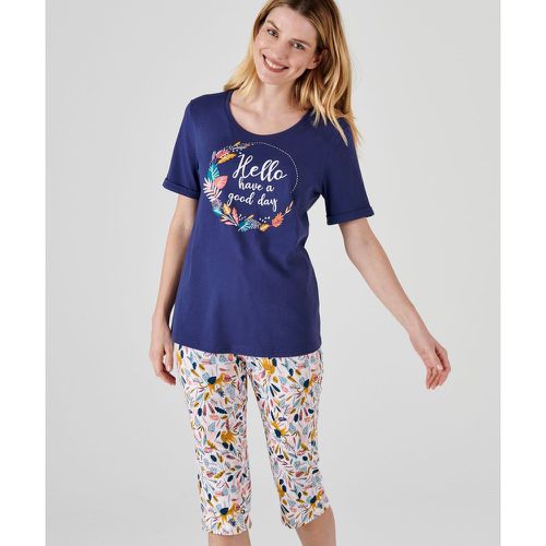 T-shirt de pyjama maille jersey coton peigné, manches T - DAMART - Modalova