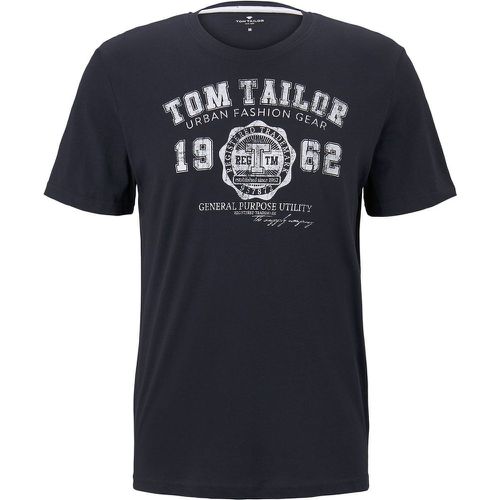 T-shirt coton col rond regular fit - Tom Tailor - Modalova