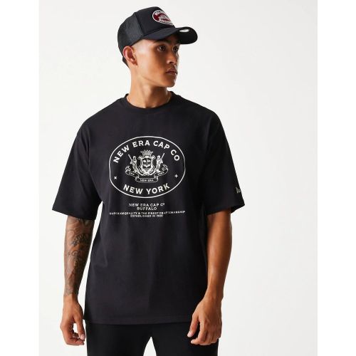 T-shirt Oversize New Era Crest Noir unisex - New Era Cap - Modalova