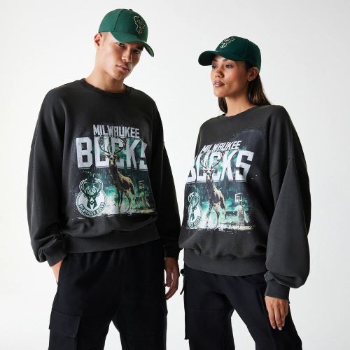 Pull Oversize Washed Milwaukee Bucks NBA Graphic unisex - New Era Cap - Modalova