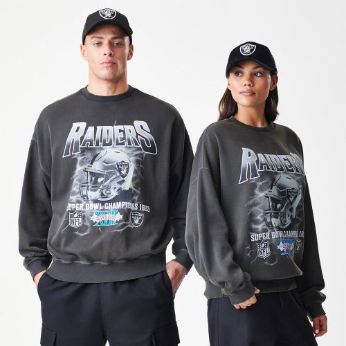 Pull Oversize Délavé Las Vegas Raiders NFL Super Bowl Gris Foncé unisex - New Era Cap - Modalova