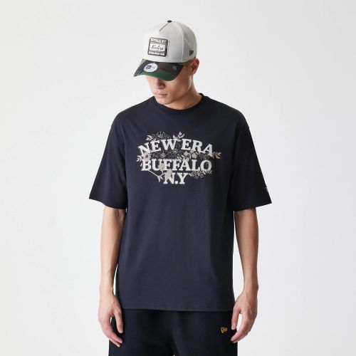 T-shirt Oversize New Era Floral Noir unisex - New Era Cap - Modalova