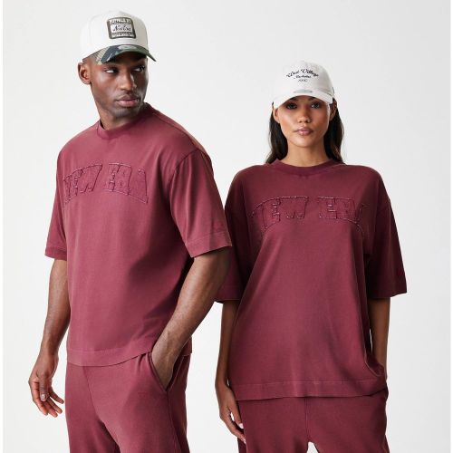 T-shirt Oversize New Era Washed Rouge Foncé unisex - New Era Cap - Modalova