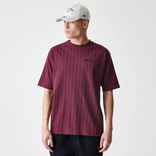 T-shirt Oversize à Rayures New Era Rouge Foncé unisex - New Era Cap - Modalova