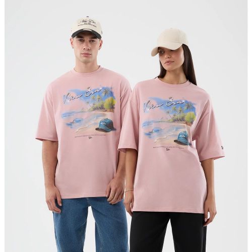 T-shirt Oversize New Era Beach Graphic Rose Pastel unisex - New Era Cap - Modalova