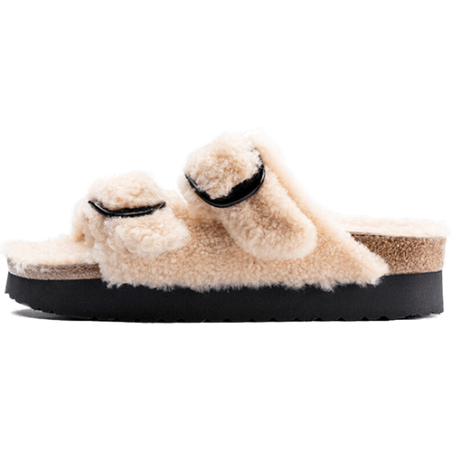 Arizona Big Buckle Shearling Teddy Eggshell - Birkenstock - Modalova