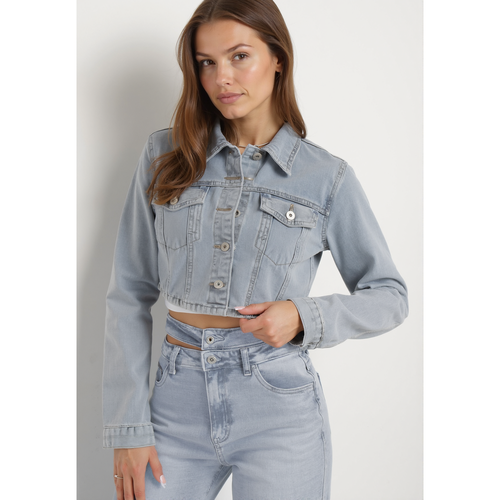 Veste en jean délavé avec fermeture boutons | Couleur: | Taille: S - Naumy - Modalova