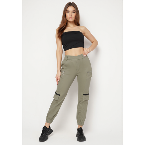 Pantalon de cargo en coton avec taille élastique | Couleur: | Taille: XS - Naumy - Modalova