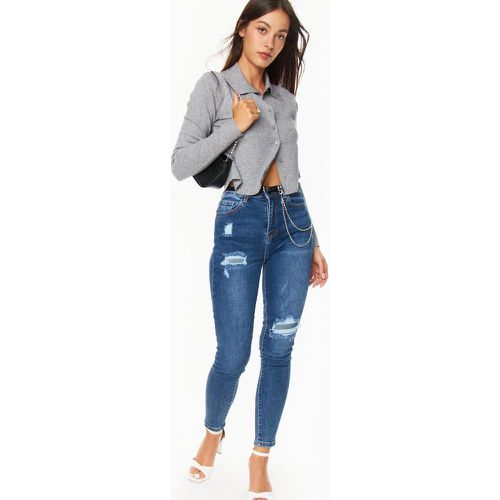 Jean taille haute trompe l'oeil Denim moyen | Couleur: | Taille: XS - My Store - Modalova