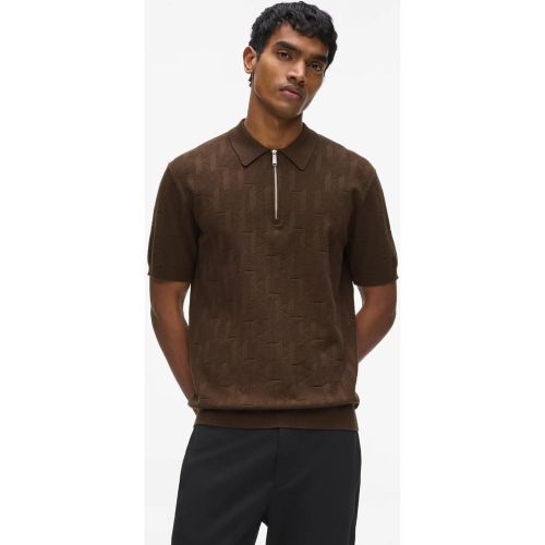 Polo Zippé Monogram, , , Taille: Xs - Karl Lagerfeld - Modalova