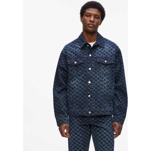 Veste En Jean Avec Monogram Sur Toute La Surface, , , Taille: S - Karl Lagerfeld - Modalova