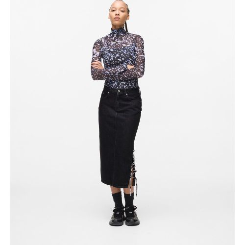 Jupe En Denim Mi-longue À Lacets, , Noir Délavé À La Pierre, Taille: Xs - KL Jeans - Modalova