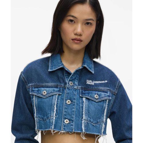 Micro Veste À Blocs En Denim, , , Taille: Xs - KL Jeans - Modalova