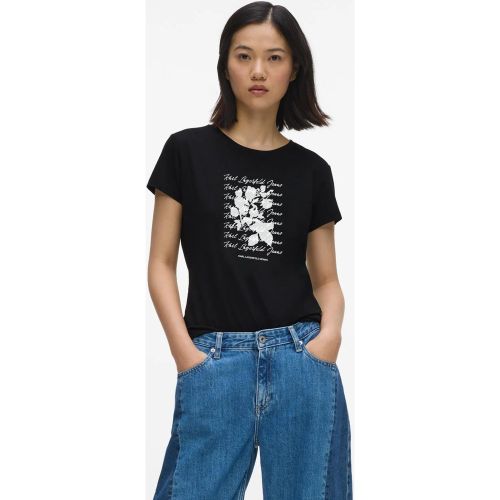 T-shirt Floqué À Fleurs À La Coupe Slim Ajustée, , , Taille: Xs - KL Jeans - Modalova