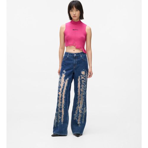 Jean Décontracté Taille Mi-haute À Effet Usé, , , Taille: 2530 - KL Jeans - Modalova
