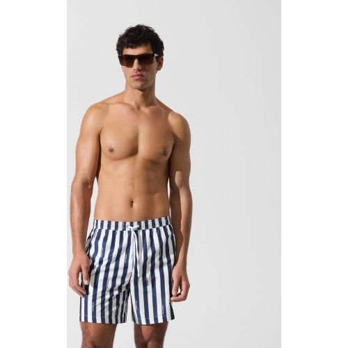 Short De Surf À Rayures De Longueur Moyenne, , , Taille: Xs - Karl Lagerfeld - Modalova