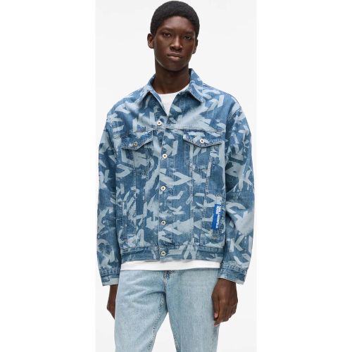Veste En Denim Monogram Décontractée, , , Taille: Xs - KL Jeans - Modalova