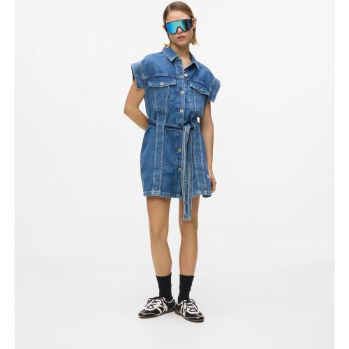 Robe En Denim À Manches Courtes Et Ceinture, , , Taille: Xs - KL Jeans - Modalova