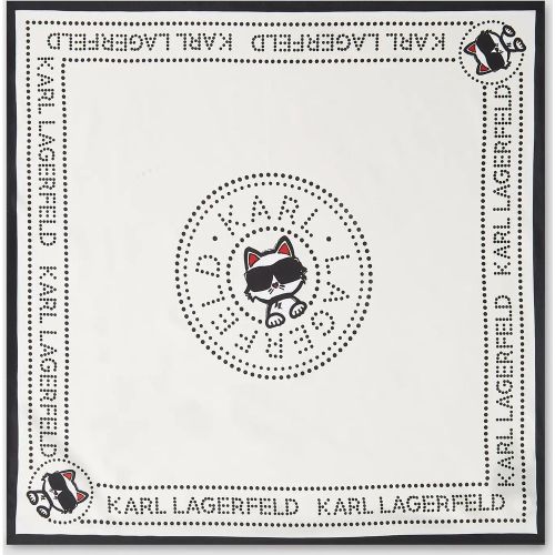Foulard À Motif Cercle Ikon Choupette, , , Taille: One Size - Karl Lagerfeld - Modalova