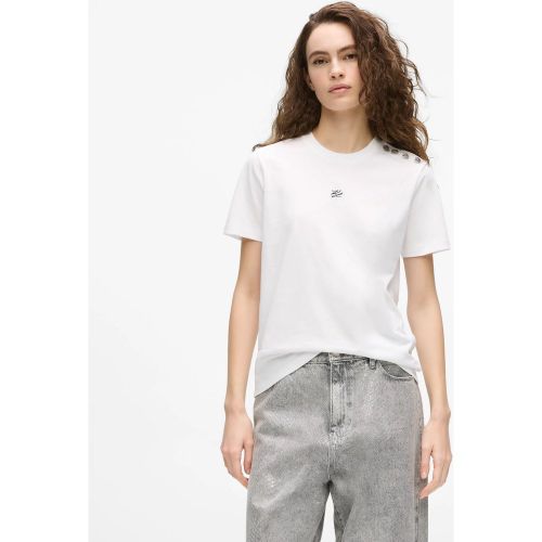 T-shirt Autograph Avec Bouton, , , Taille: Xs - Karl Lagerfeld - Modalova