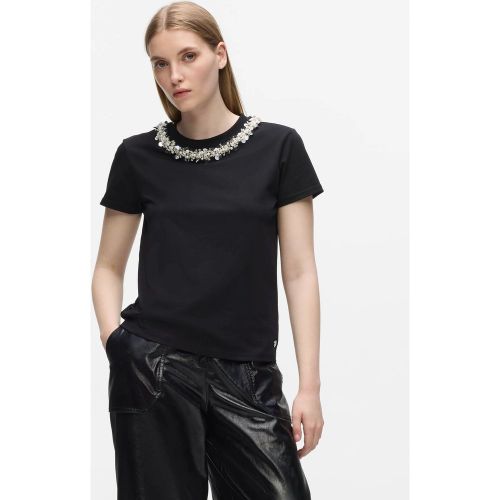 T-shirt À Col Perlé, , , Taille: Xs - Karl Lagerfeld - Modalova