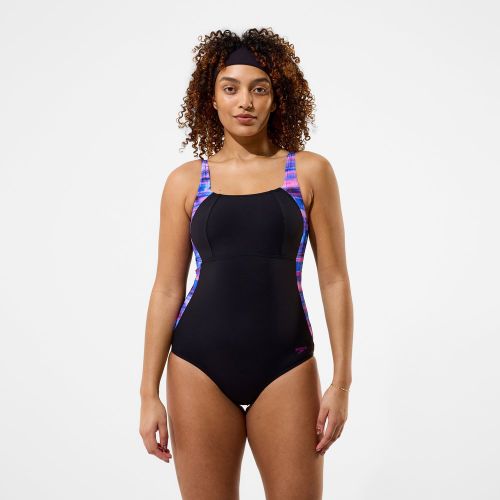 Maillot De Bain Luna Lustre A Imprime Noir Rose - 34 - Speedo - Modalova