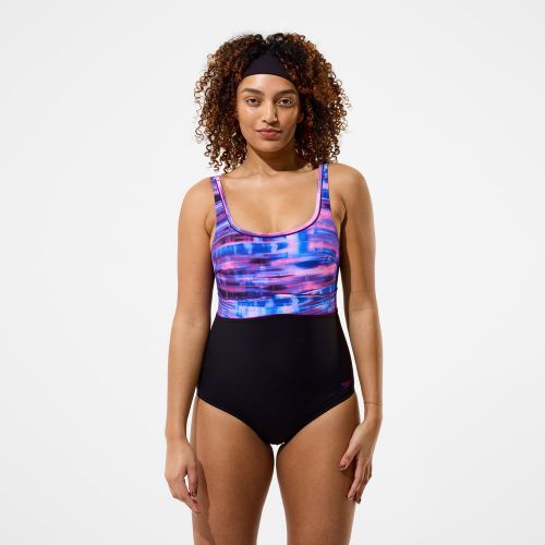 Maillot De Bain Contour Eclipse A Imprime Noir Rose - 34 - Speedo - Modalova