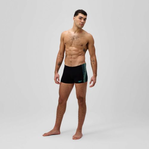Boxer De Bain Endurance Max Tech Panel Noir Turquoise - 28 - Speedo - Modalova
